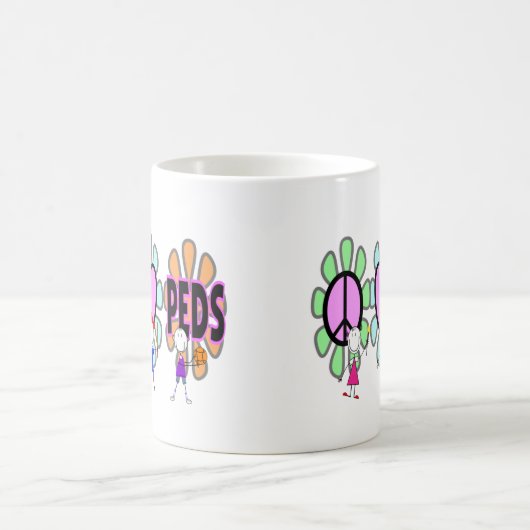 Pediatrische verpleegsters "Peace-Love-Pediatrics" Koffiemok (Center)