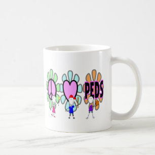 Pediatrische verpleegsters "Peace-Love-Pediatrics" Koffiemok