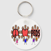 Pediatrische verpleegsters— "Peace Love Pediatrics Sleutelhanger (Voorkant)