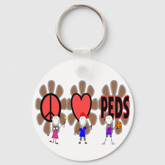 Pediatrische verpleegsters— "Peace Love Pediatrics Sleutelhanger (Voorkant)