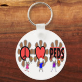 Pediatrische verpleegsters— "Peace Love Pediatrics Sleutelhanger (Voorkant)