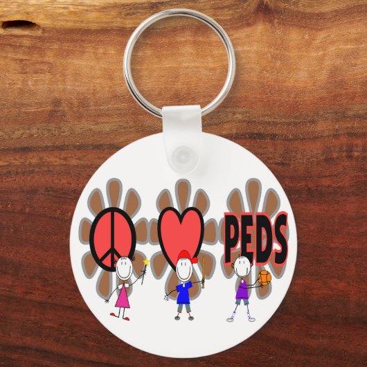 Pediatrische verpleegsters— "Peace Love Pediatrics Sleutelhanger (Voorkant)