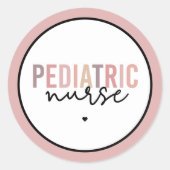 Pediatrische verpleegsters PEDS Verpleegkundigen V Ronde Sticker (Voorkant)