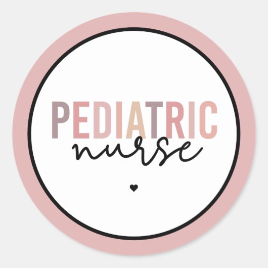Pediatrische verpleegsters PEDS Verpleegkundigen V Ronde Sticker (Voorkant)
