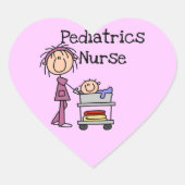 Pediatrische verpleegt en tshirts hart sticker (Voorkant)