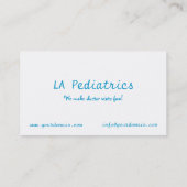 Pediatrische W/B Visitekaartje (Achterkant)