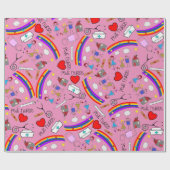 Pediatrische zuster Gift Wrap Kinder Art Thema Cadeaupapier (Vlak)