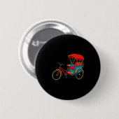 Pedicab Cycle Rickshaw Bike Taxi Premium Tri-blend Ronde Button 5,7 Cm (Voorkant /achterkant)