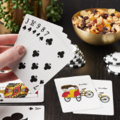 Pedicab rickshaw cartoon illustratie pokerkaarten (Insitu)
