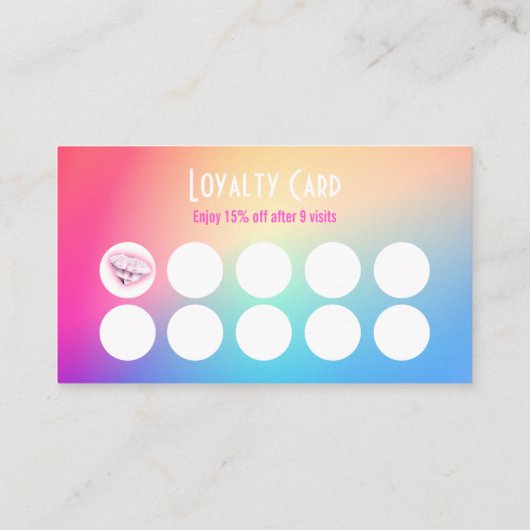 Pedicure met neusone Custom Loyalty Punch Visitekaartje (Achterkant)