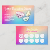 Pedicure met neusone Custom Loyalty Punch Visitekaartje (Voorkant / Achterkant)