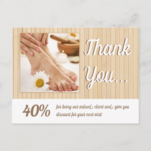 Pedicure Nagel Pedicure Bamboestrepen Dank U Briefkaart (Voorkant)