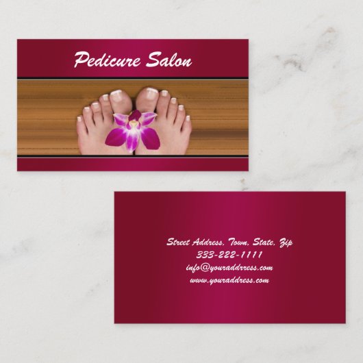 Pedicure nagel salon roze bloem visitekaartje
 visitekaartje (Voorkant / Achterkant)
