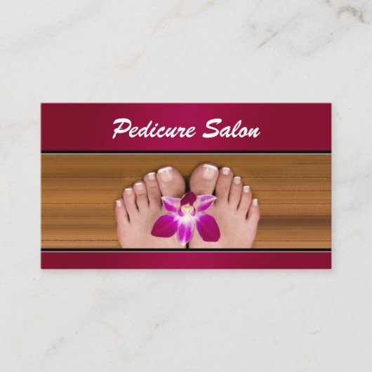 Pedicure nagel salon roze bloem visitekaartje
 visitekaartje (Voorkant)