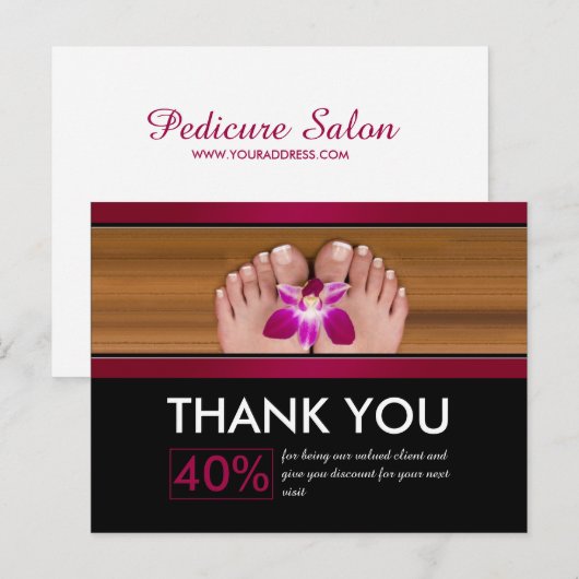 Pedicure Nagelsalon Bedankingscoupon Briefkaart (Voorkant / Achterkant)