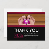 Pedicure Nagelsalon Bedankt Coupon Briefkaart (Voorkant / Achterkant)