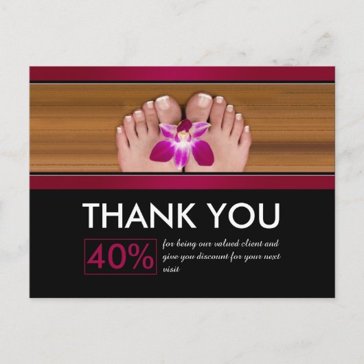 Pedicure Nagelsalon Bedankt Coupon Briefkaart (Voorkant)