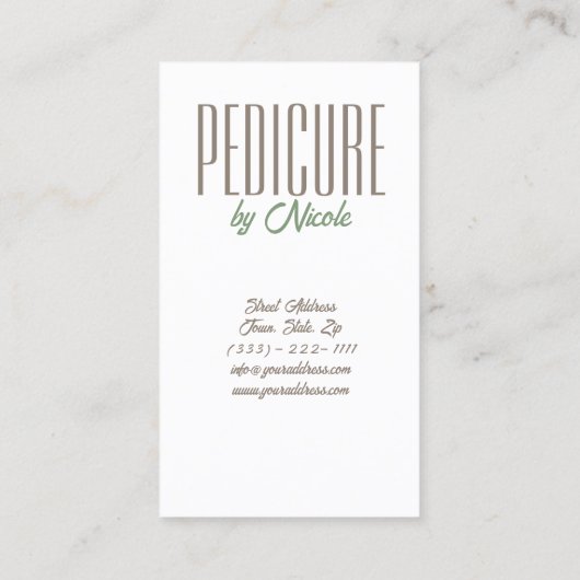 Pedicure Nail Peducurist Voeten Op Houten Vloer Gr Visitekaartje (Achterkant)