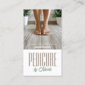 Pedicure Nail Peducurist Voeten Op Houten Vloer Gr Visitekaartje (Voorkant)