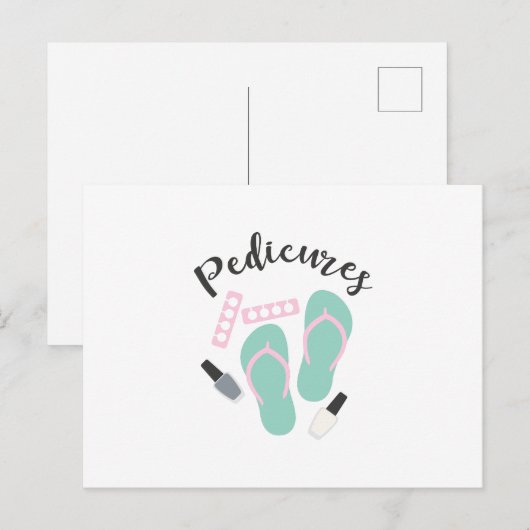 Pedicure Nail Salon Teenslippers Briefkaart (Voorkant / Achterkant)