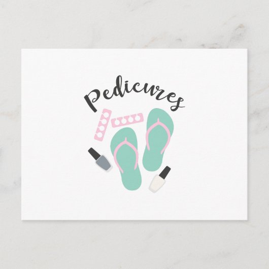 Pedicure Nail Salon Teenslippers Briefkaart (Voorkant)