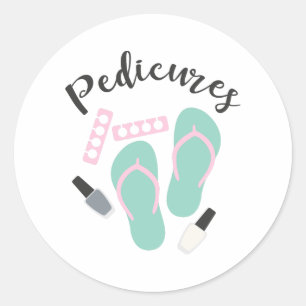 Pedicure Nail Salon Teenslippers Ronde Sticker