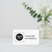 Pedicure Nail Studio Minimal Trendy Eenvoudig Wit Visitekaartje (Staand voorkant)