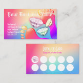 Pedicure rhinestone Custom Loyalty Punch Business Visitekaartje (Voorkant / Achterkant)