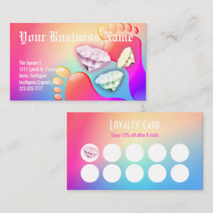 Pedicure rhinestone Custom Loyalty Punch Business Visitekaartje