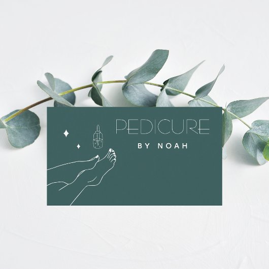 Pedicure Schattige Voeten Elegante Nagellak Kalm Visitekaartje