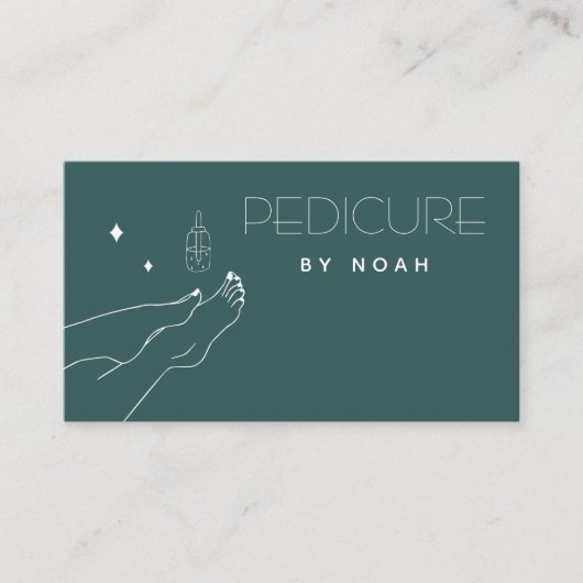 Pedicure Schattige Voeten Elegante Nagellak Kalm Visitekaartje (Voorkant)