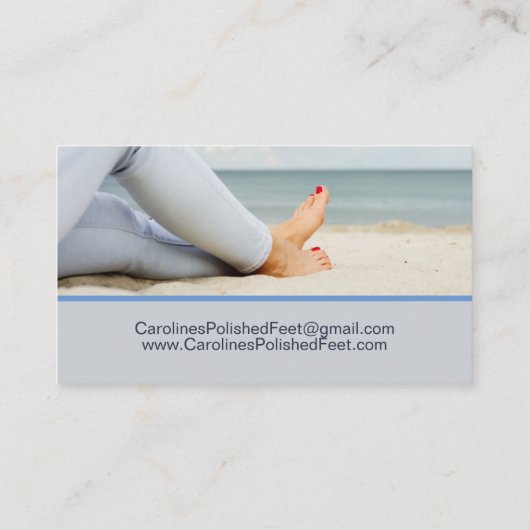 Pedicure ventilatorklep visitekaartje (Achterkant)