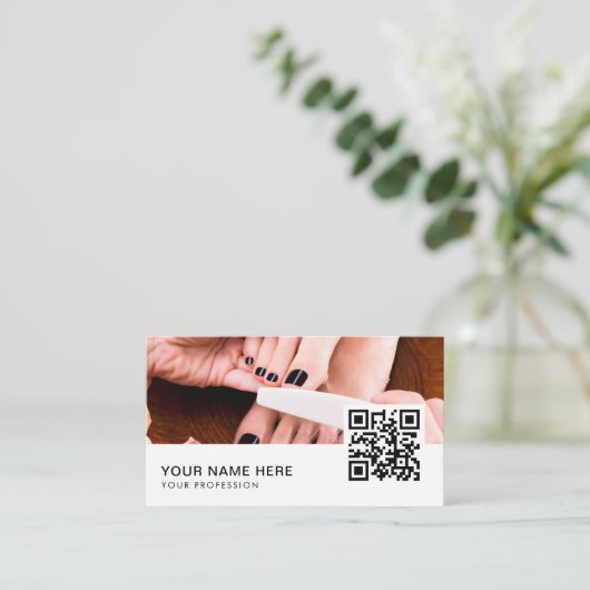 pedicure visitekaartjes QR Code (Staand voorkant)
