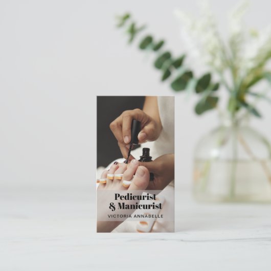 Pedicurist Foto QR Code Visitekaartje (Staand voorkant)