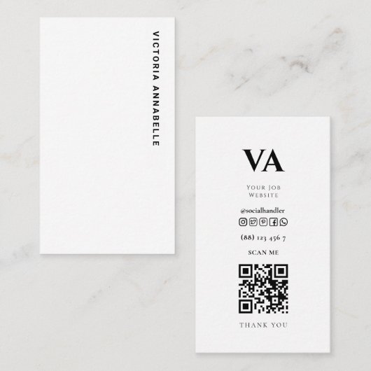 Pedicurist & Manicurist QR Code Visitekaartje (Voorkant / Achterkant)