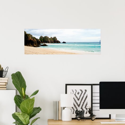 Pedn Vounder, Cornwall Beach Poster (Thuiskantoor)
