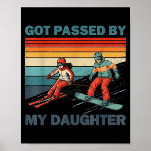 Pedo Grappig Skiën Snowboarden Door Mijn Dochter Poster