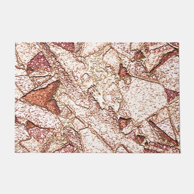 Pedra áspera em marrom claro cremoso deurmat (Voorkant)