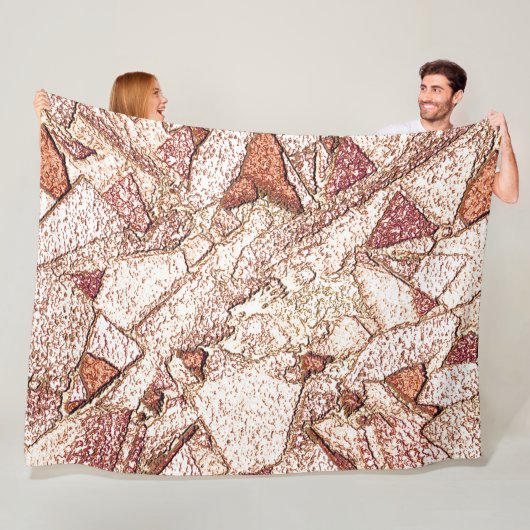 Pedra áspera em marrom claro cremoso fleece deken (In situ)