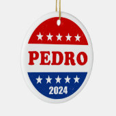 Pedro 2024 Presidentiële Button van de Campagne Keramisch Ornament (Rechts)