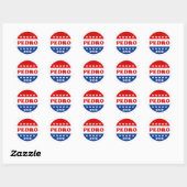 Pedro 2028 Retro Rood Wit Blauw Campaign Button Ronde Sticker (Vel)