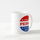 Pedro 2028 Rood Wit Blauw Retro Button Koffiemok (Voorkant rechts)