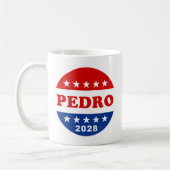 Pedro 2028 Rood Wit Blauw Retro Button Koffiemok (Links)