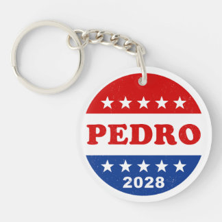 Pedro 2028 Vintage Red White Blue Voter Sleutelhanger