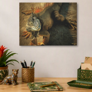 Pedro de Leguaan Digitale Olie Schilderij 0768 Kun Canvas Afdruk