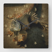 Pedro Iguana 0768 Vierkante Klok (Voorkant)