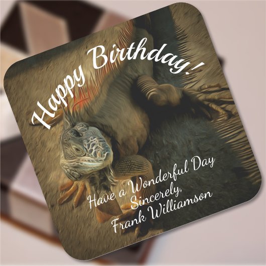 Pedro Iguana 0768 Vierkante Sticker