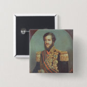 Pedro II Emperor van Brazilië Vierkante Button 5,1 Cm (Voorkant /achterkant)