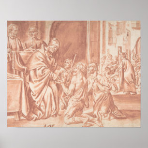Pedro Orrente - Thomas of Villanova, aartsbisschop Poster
