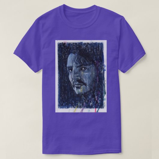 Pedro Pascal Hand getrokken olie en inkt portret T-shirt (Design voorkant)